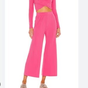 L*Space Charlie Cropped Ribbed Knit Pull On Stretchy Pants Women's Size Medium